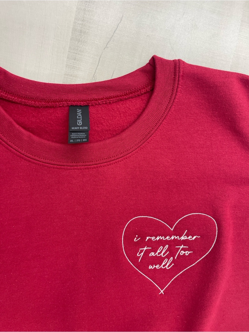 nwot GIRL TRIBE x Taylor Swift all too well embroidered red fleece sweatshirt - Picture 3 of 5